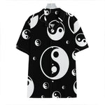 Black And White Yin Yang Pattern Print Hawaiian Shirt