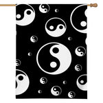 Black And White Yin Yang Pattern Print House Flag