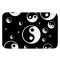 Black And White Yin Yang Pattern Print Indoor Door Mat