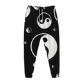 Black And White Yin Yang Pattern Print Jogger Pants