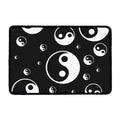 Black And White Yin Yang Pattern Print Kitchen Mat