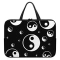 Black And White Yin Yang Pattern Print Laptop Sleeve With Handle