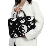 Black And White Yin Yang Pattern Print Laptop Sleeve With Handle