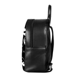 Black And White Yin Yang Pattern Print Leather Backpack