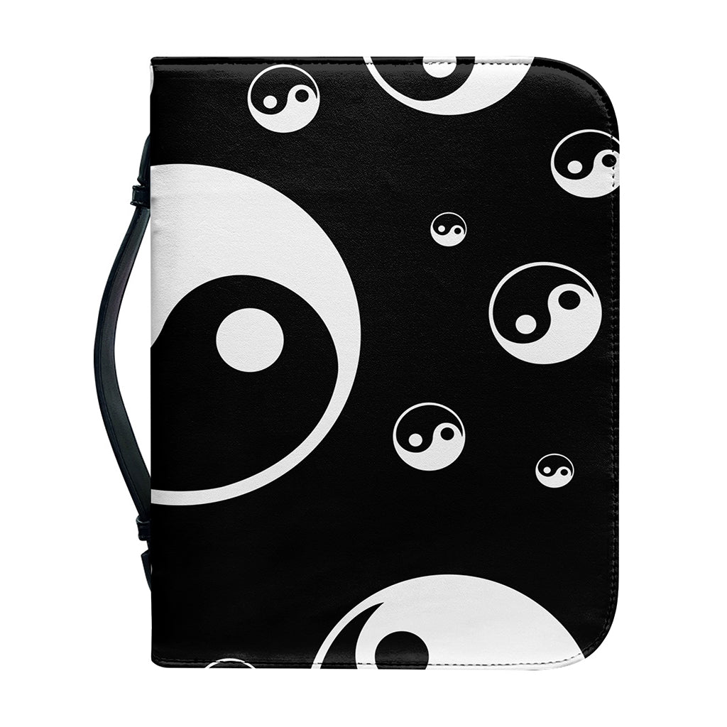 Black And White Yin Yang Pattern Print Leather Bible Cover