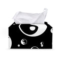 Black And White Yin Yang Pattern Print Leather Tissue Box Cover