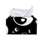 Black And White Yin Yang Pattern Print Leather Tissue Box Cover