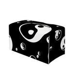 Black And White Yin Yang Pattern Print Leather Tissue Box Cover