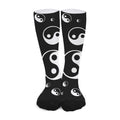 Black And White Yin Yang Pattern Print Long Socks