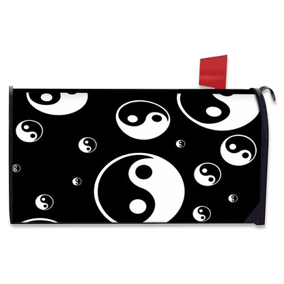 Black And White Yin Yang Pattern Print Mailbox Cover