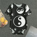 Black And White Yin Yang Pattern Print Men's Bodysuit