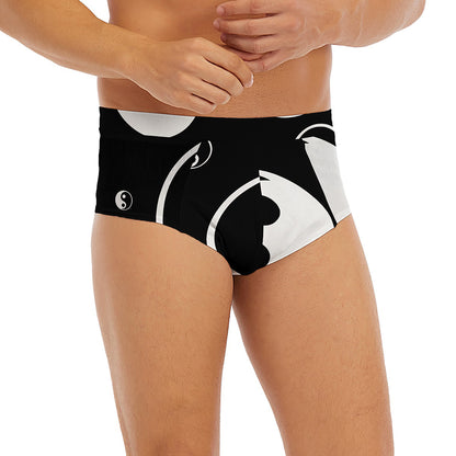 Black And White Yin Yang Pattern Print Men's Briefs