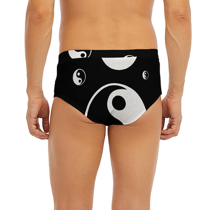 Black And White Yin Yang Pattern Print Men's Briefs