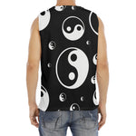 Black And White Yin Yang Pattern Print Men's Fitness Tank Top