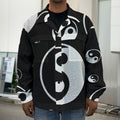 Black And White Yin Yang Pattern Print Men's Shirt Jacket