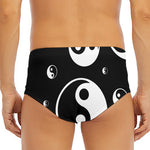 Black And White Yin Yang Pattern Print Men's Triangle Swim Briefs