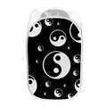 Black And White Yin Yang Pattern Print Mesh Laundry Hamper