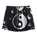 Black And White Yin Yang Pattern Print Mesh Shorts