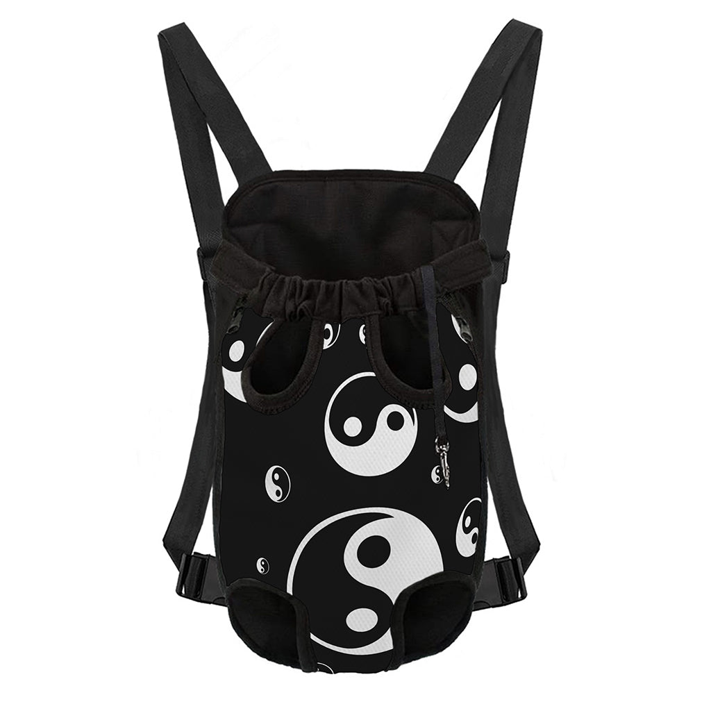 Black And White Yin Yang Pattern Print Pet Carrier Backpack