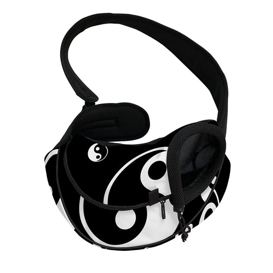 Black And White Yin Yang Pattern Print Pet Sling Carrier