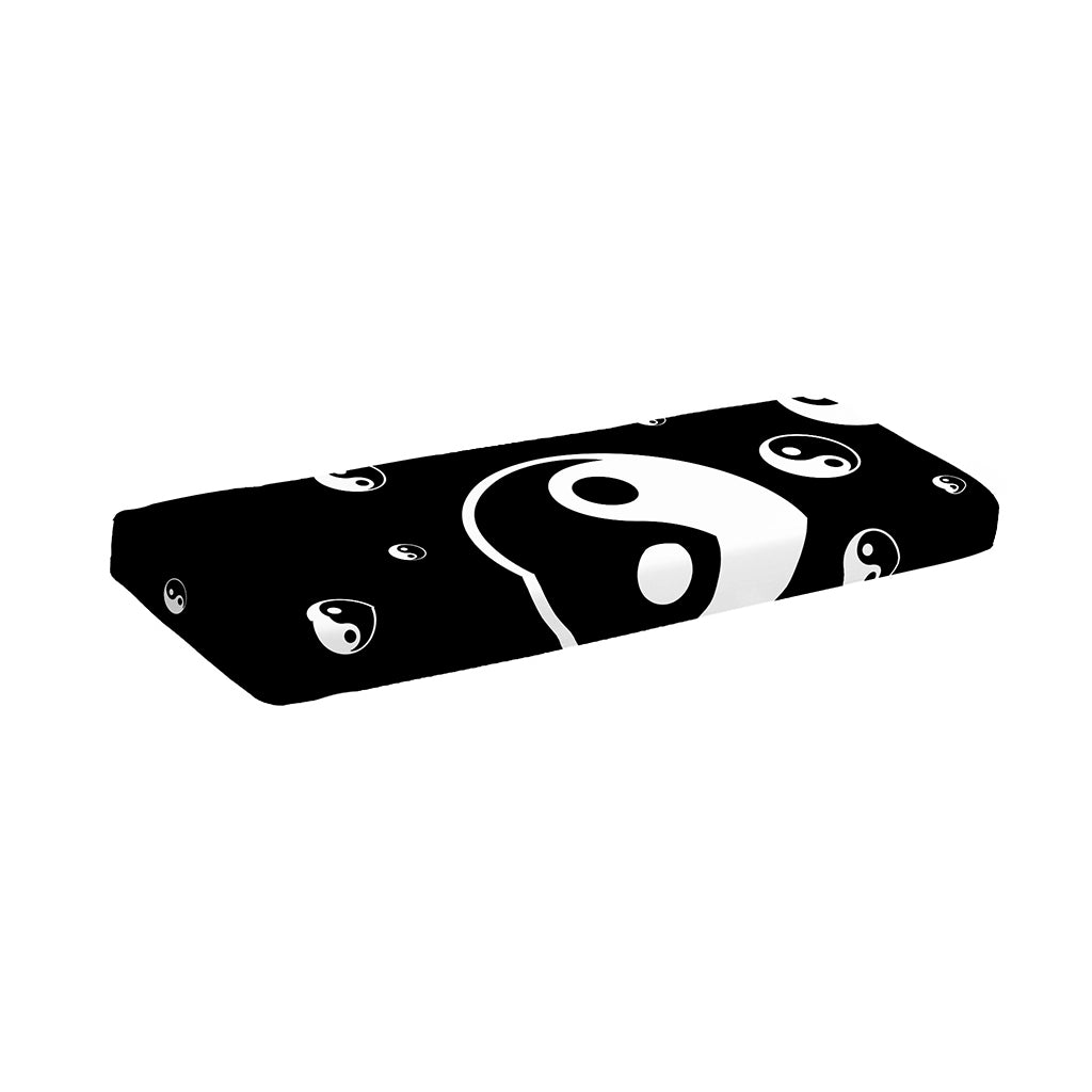 Black And White Yin Yang Pattern Print Piano Keyboard Cover