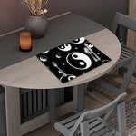 Black And White Yin Yang Pattern Print Placemat