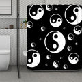 Black And White Yin Yang Pattern Print Polyester Shower Curtain