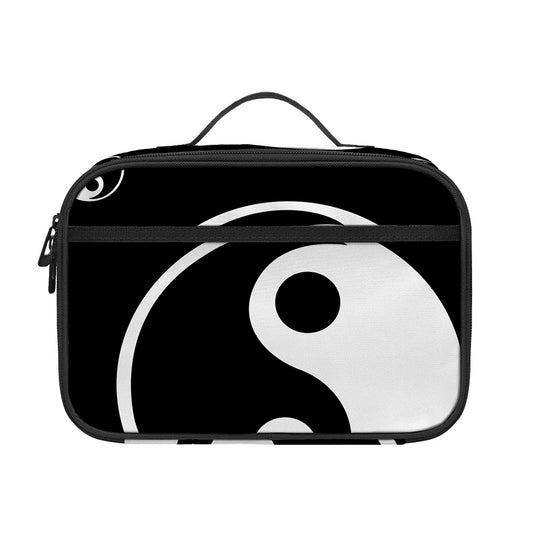Black And White Yin Yang Pattern Print Portable Lunch Bag