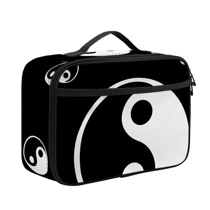 Black And White Yin Yang Pattern Print Portable Lunch Bag