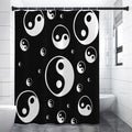 Black And White Yin Yang Pattern Print Premium Shower Curtain