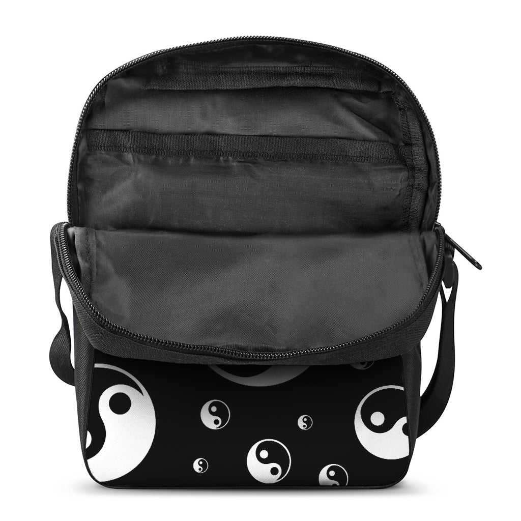 Black And White Yin Yang Pattern Print Rectangular Crossbody Bag
