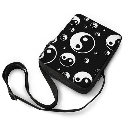Black And White Yin Yang Pattern Print Rectangular Crossbody Bag