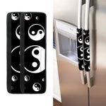 Black And White Yin Yang Pattern Print Refrigerator Handle Covers