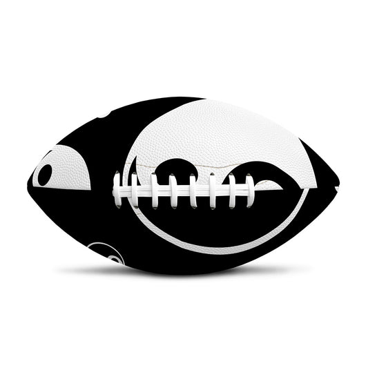 Black And White Yin Yang Pattern Print Rugby Ball