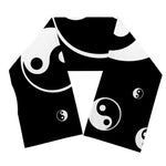 Black And White Yin Yang Pattern Print Scarf