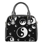 Black And White Yin Yang Pattern Print Shoulder Handbag