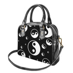 Black And White Yin Yang Pattern Print Shoulder Handbag
