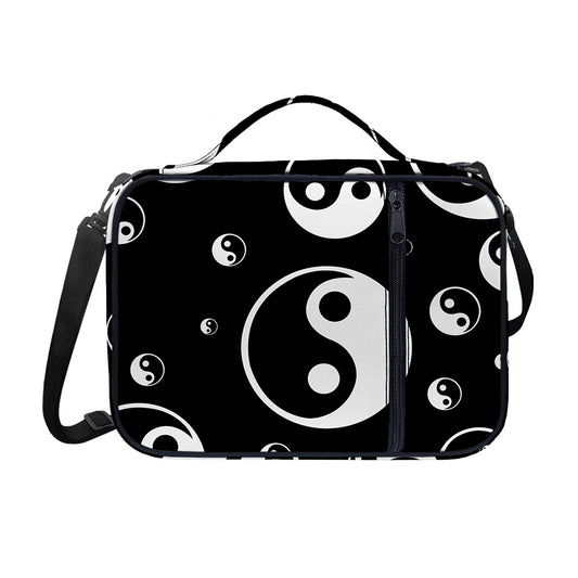 Black And White Yin Yang Pattern Print Shoulder Strap Bible Bag