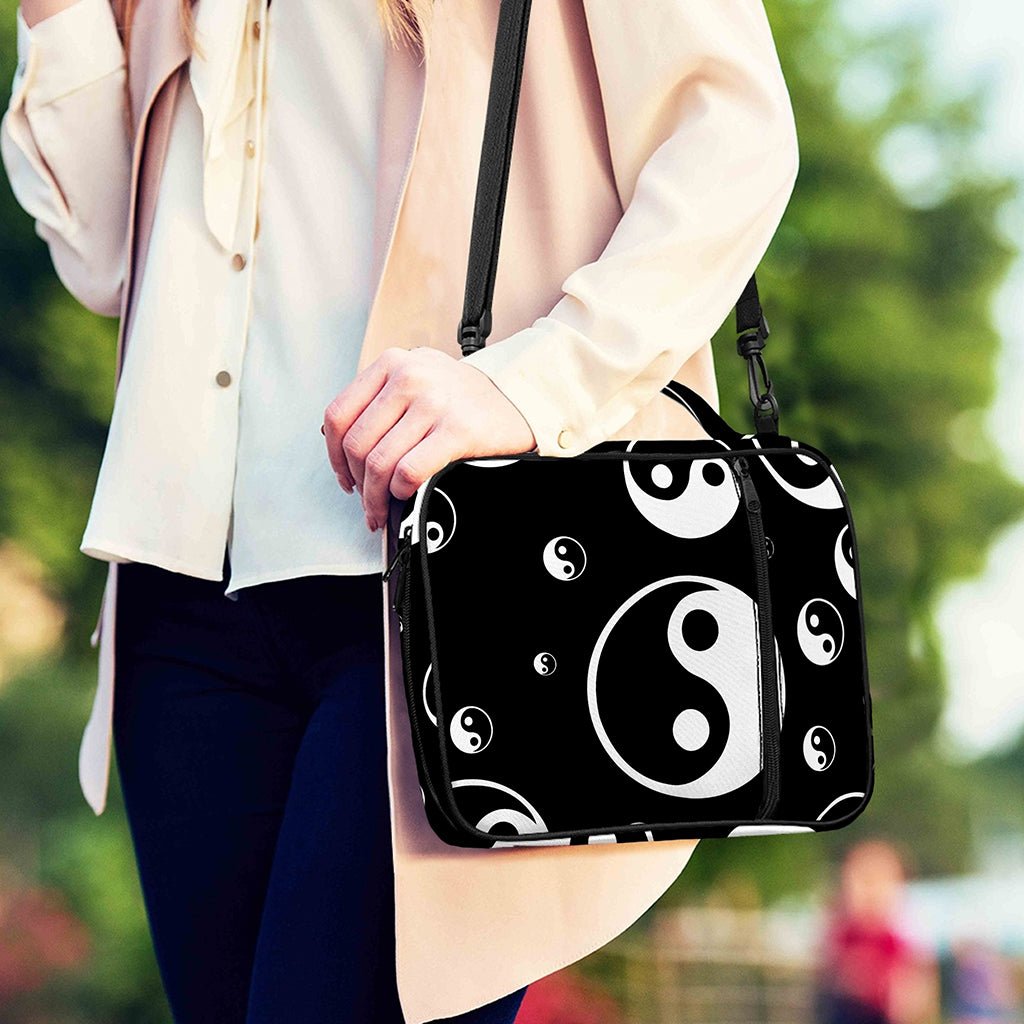 Black And White Yin Yang Pattern Print Shoulder Strap Bible Bag