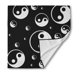 Black And White Yin Yang Pattern Print Silk Bandana
