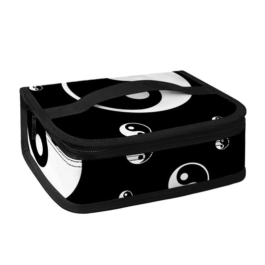 Black And White Yin Yang Pattern Print Small Lunch Bag