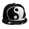 Black And White Yin Yang Pattern Print Snapback Cap