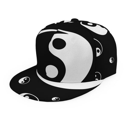 Black And White Yin Yang Pattern Print Snapback Cap