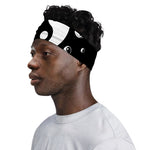 Black And White Yin Yang Pattern Print Sports Headband