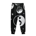Black And White Yin Yang Pattern Print Sweatpants