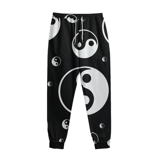 Black And White Yin Yang Pattern Print Sweatpants