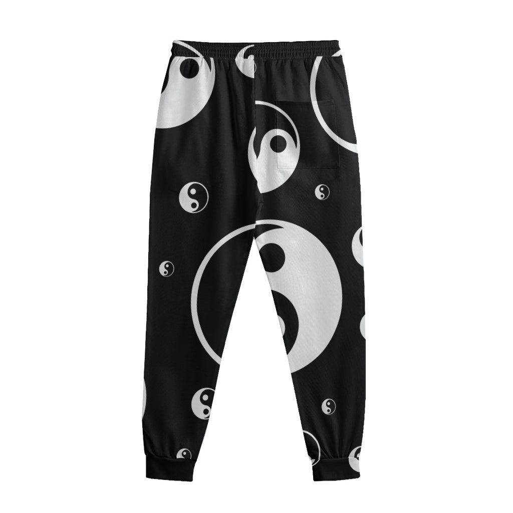 Black And White Yin Yang Pattern Print Sweatpants