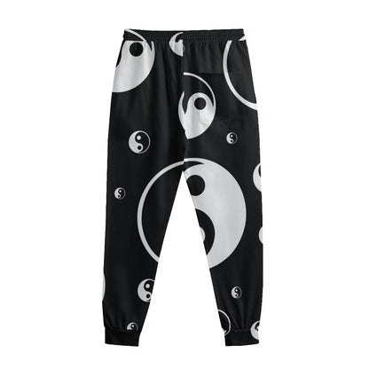 Black And White Yin Yang Pattern Print Sweatpants