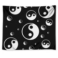 Black And White Yin Yang Pattern Print Tapestry