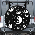 Black And White Yin Yang Pattern Print Tire Cover
